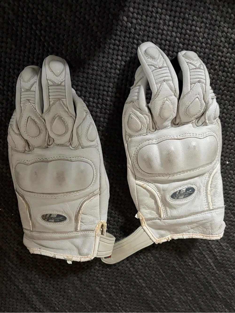 White Protective Motorcycle Gloves - Brand Rocket - Large